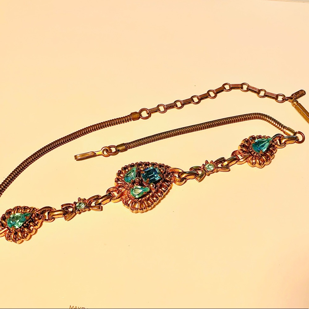 Vintage 1950s Barclay Blue Rhinestone Bracelet